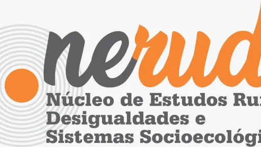 nucleo de estudos rurais desigualdades e sistemas sociologicos logotipo laranja com cinza bola espiral com cnucleo laranja "ne" cinza e nomes cinzas