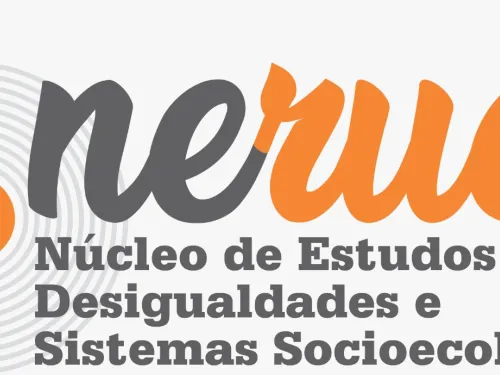 nucleo de estudos rurais desigualdades e sistemas sociologicos logotipo laranja com cinza bola espiral com cnucleo laranja "ne" cinza e nomes cinzas